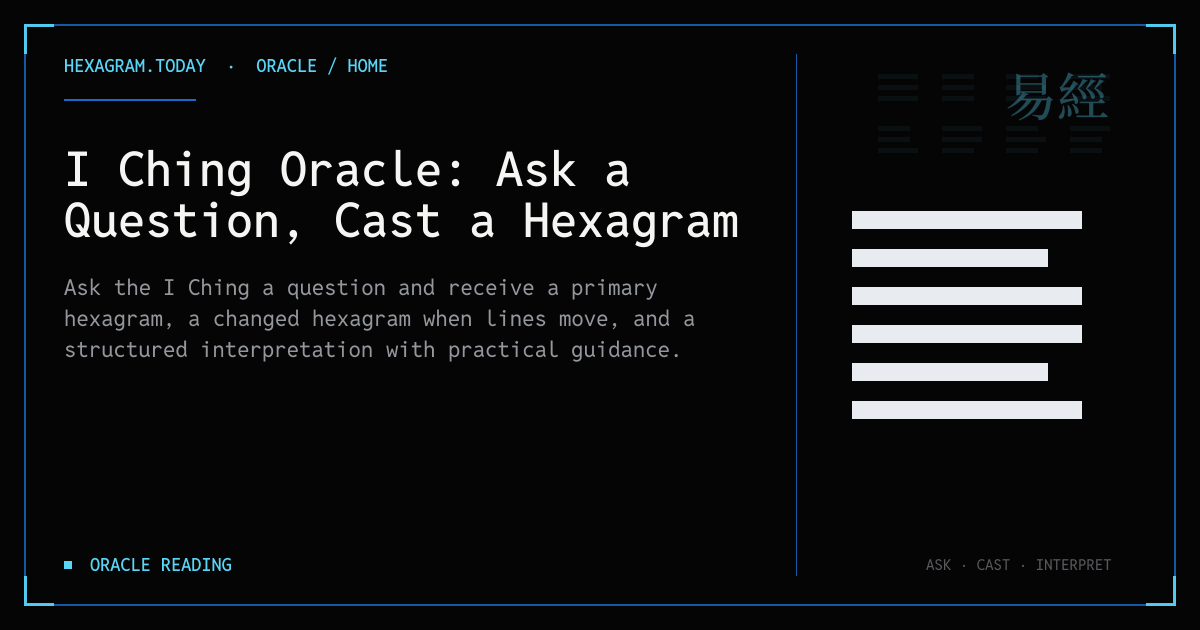 I Ching Oracle: Ask a Question, Cast a Hexagram